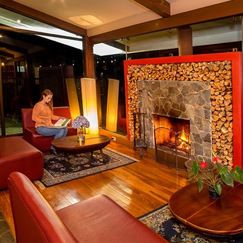 Fireplace at Quelites Restaurant Poas Rent A Car's Blog