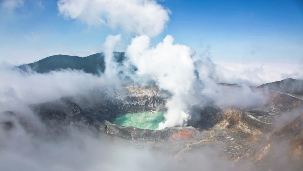 View of an active volcano in Costa Rica, Volcan Poas